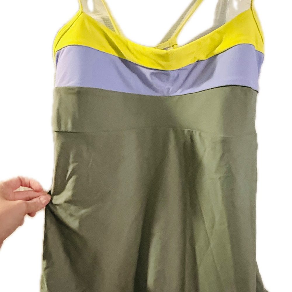 NWT Prana Yellow, Purple, and Green One Piece Swimsuit